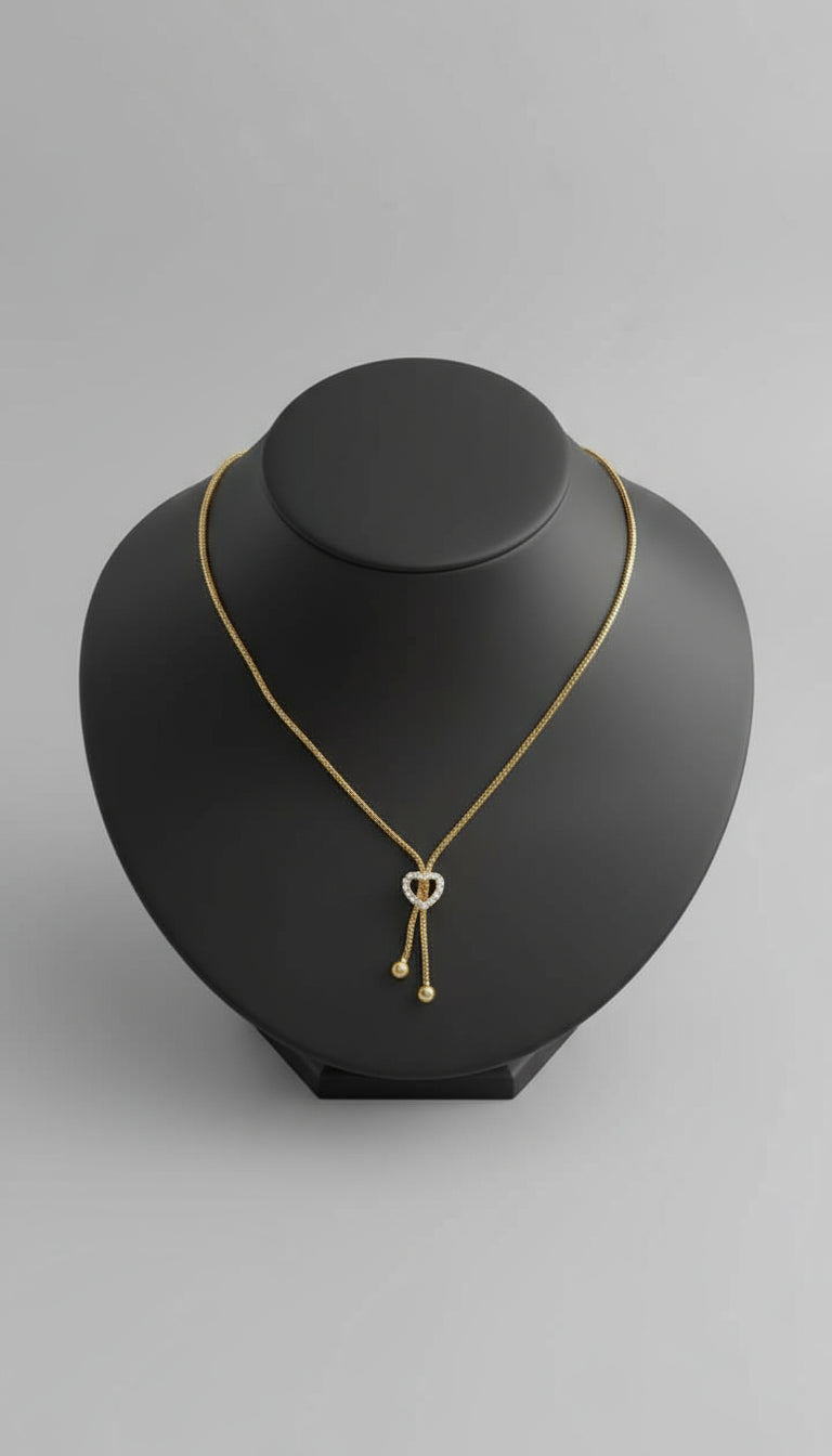 Textured Heart Locket Necklace