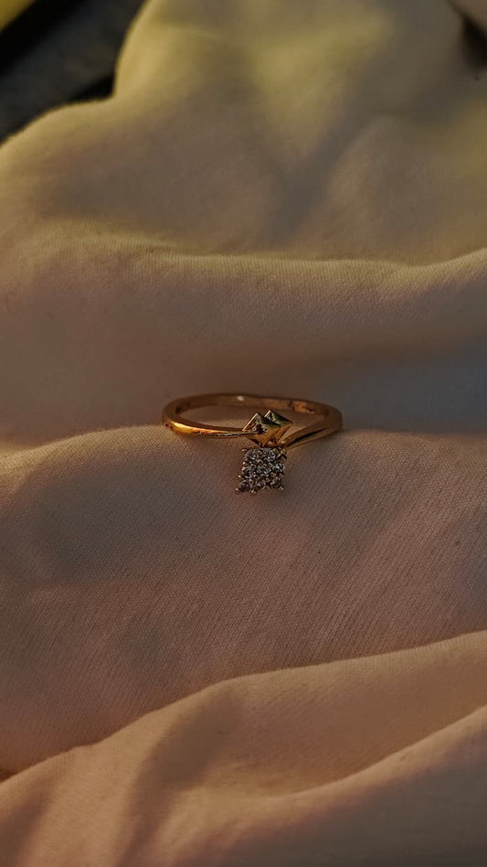 Sculpted Band with Stone Ring