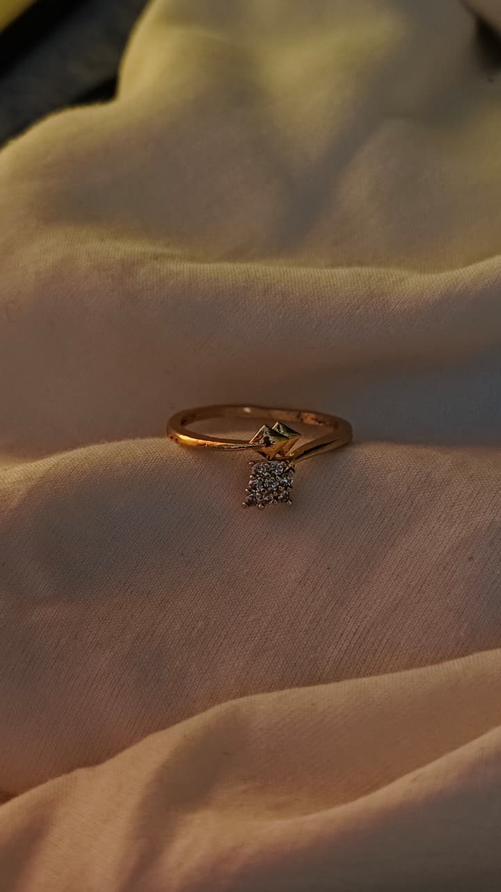 Sculpted Band with Stone Ring