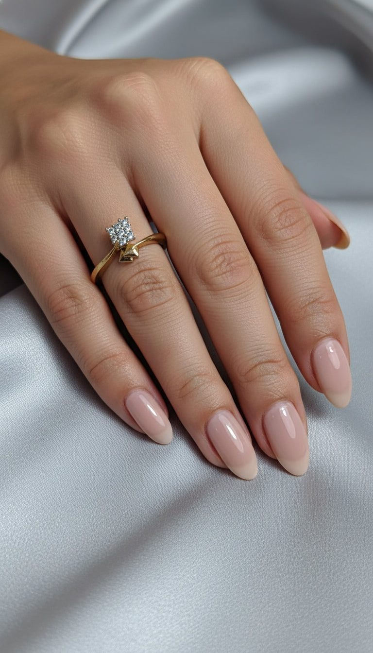 Sculpted Band with Stone Ring