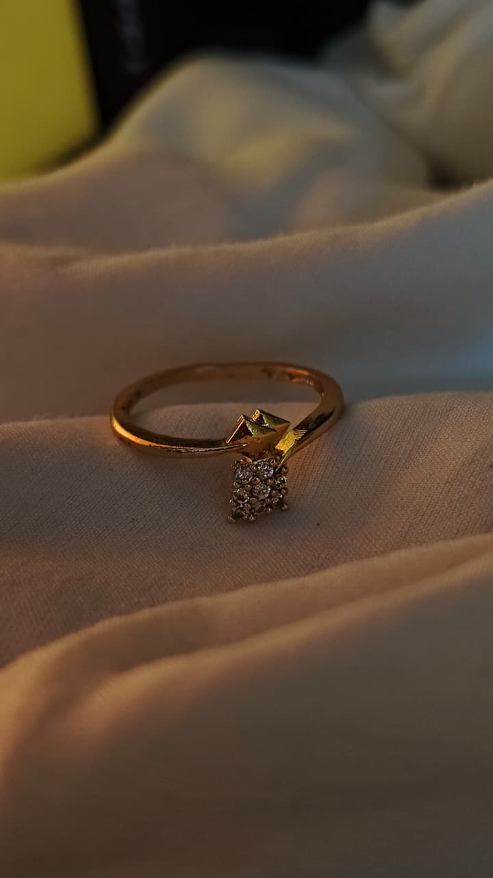 Sculpted Band with Stone Ring