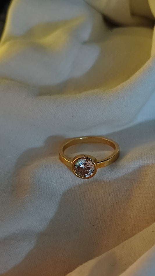 Sculpted Band with Stone Ring