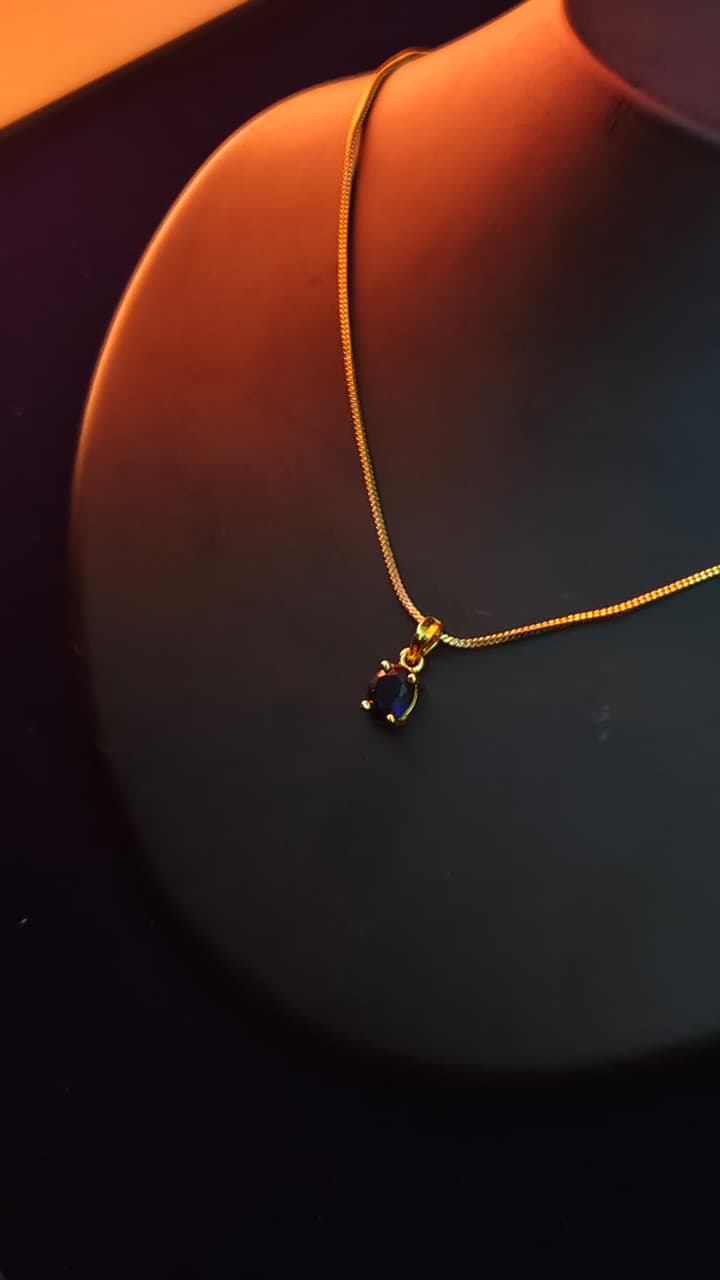 Everyday Exquisite Blue Stone Gold Necklace