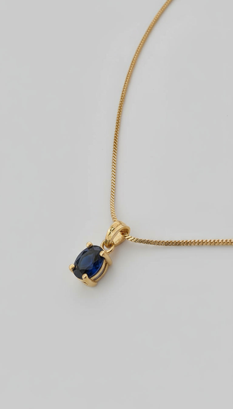 Everyday Exquisite Blue Stone Gold Necklace
